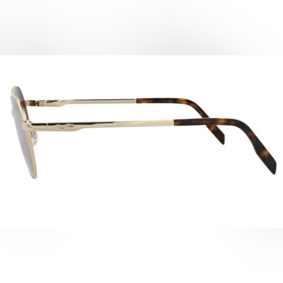 New! Maui Jim Hukilau Polarized Polarized Sunglasses Gold Metal Round Monel NWT! - Picture 3 of 8